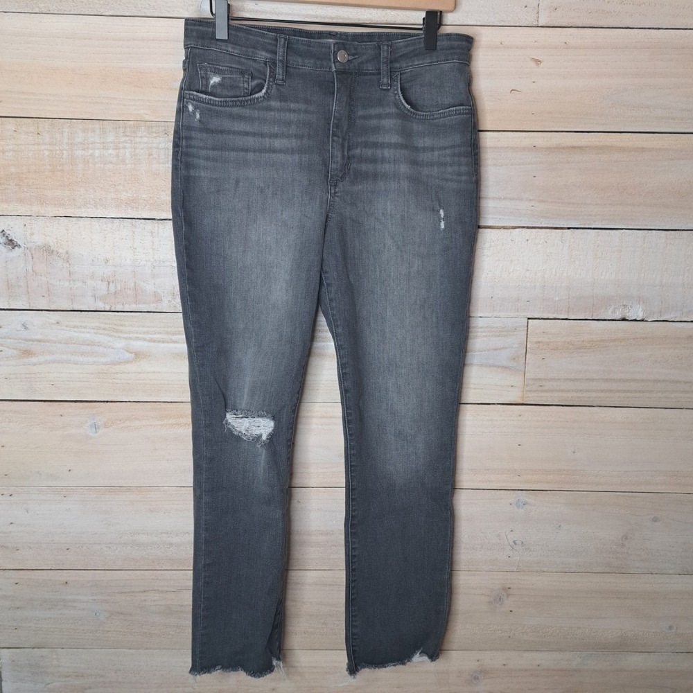 Indie Grunge Minimalist Joe's Jeans Women's 29 Charcoal Grey‎ Raw Hem Distressed